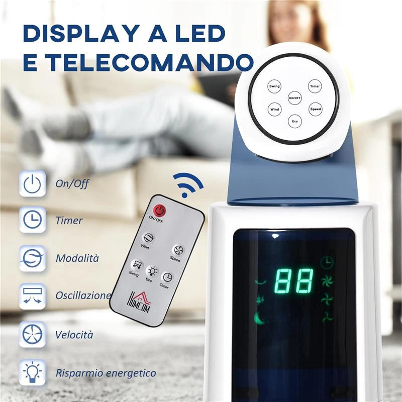 VENTILATORE A TORRE 50W A 3 MODALITÀ E 3 VELOCITÀ CON TIMER DA 12H, IN ABS, Ø32X118.2 CM, BIANCO