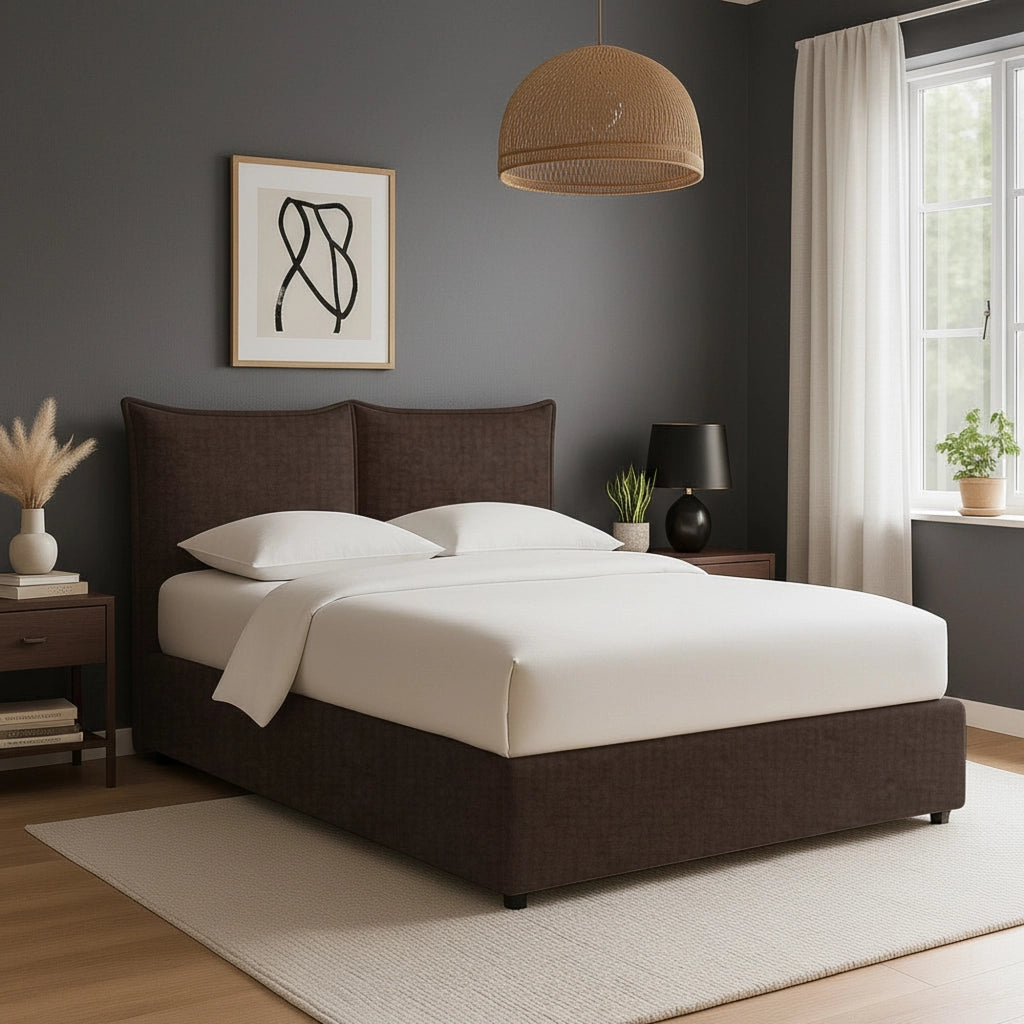 Newquay, Letto Singolo Sfoderabile Made in Italy, Marrone