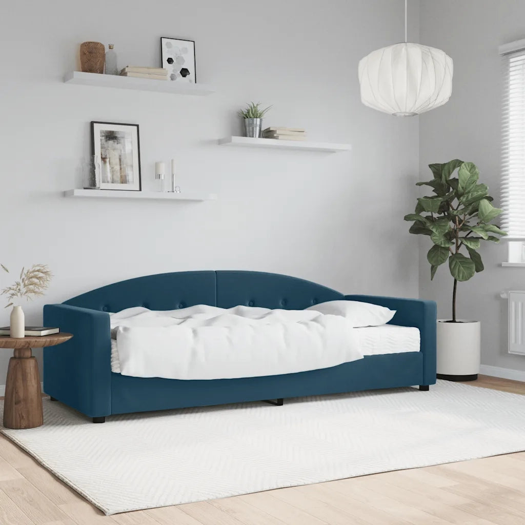 Divano Letto con Materasso Blu 80x200 cm in Velluto 3197269