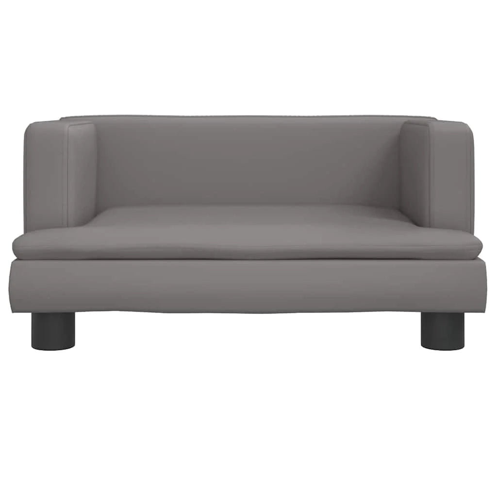 Cuccia per cani comoda cesta da divano 60 x 40 x 30 cm similpelle grigia 02_0042720