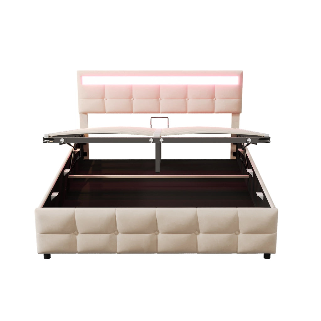letto imbottito velluto olandese beige 180 x 200 cm