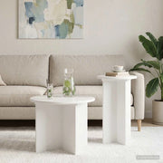 Set tavolini 2 pz Bianco Lucido Ø 45 x 35 cm 8001032
