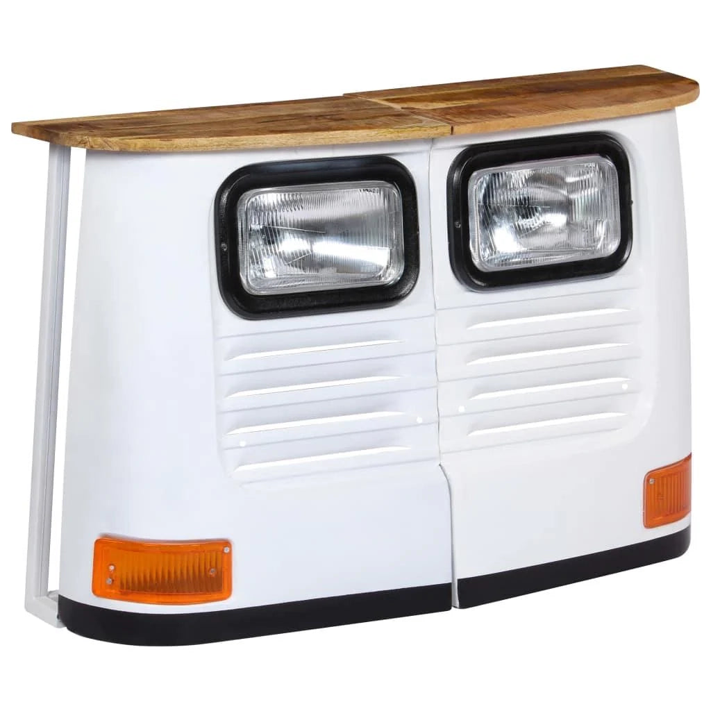 Buffet credenza mobiletto consolle mobile contenitore legno massello di mango forma di camion bianco 4402169