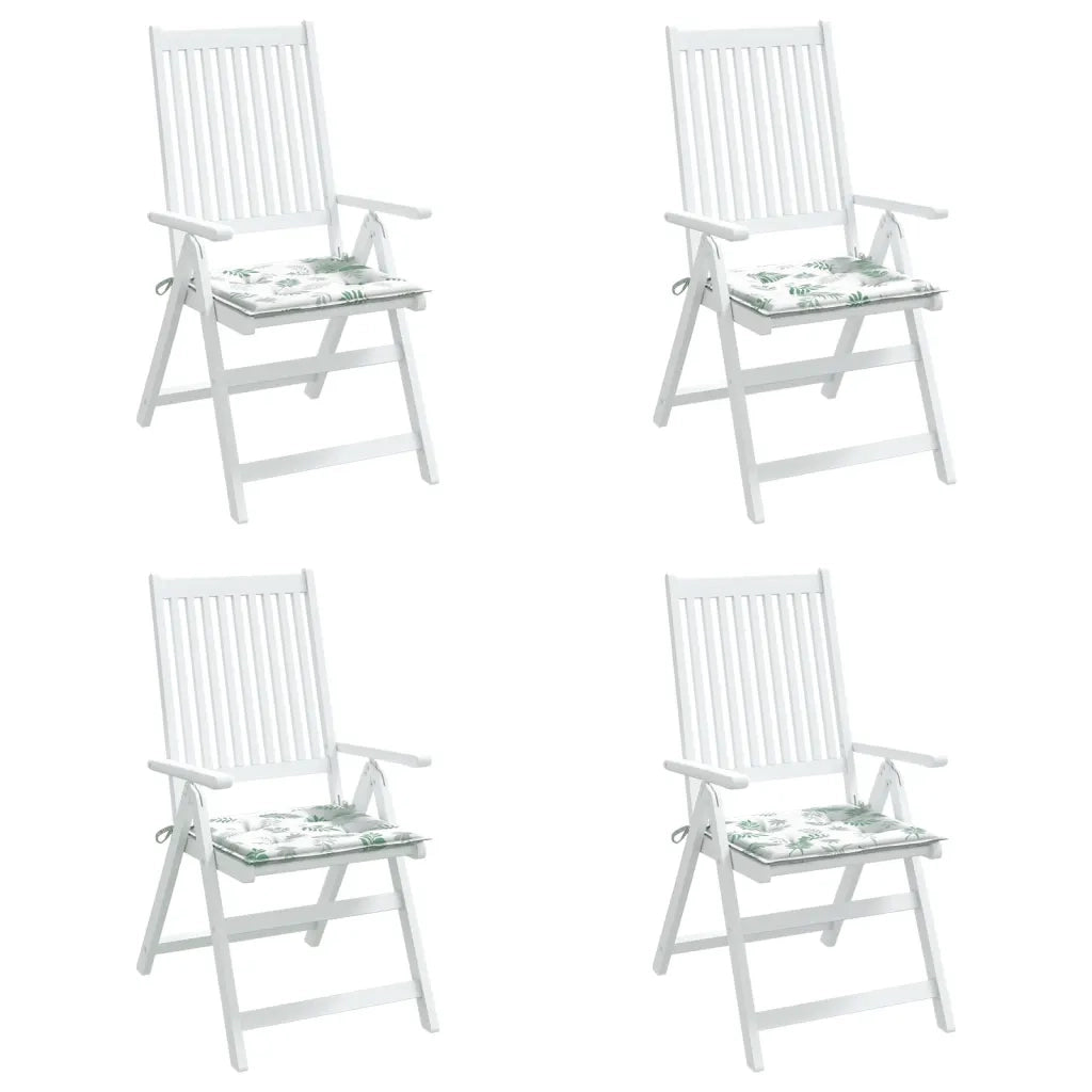 Cuscini per Sedia 4 pz Motivo a Foglie 40x40x4 cm Tessuto 361021