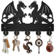 Hanger Decorativo in Legno - Disegno Creativo - 5 Ganci - 30 x 20 cm - Decorazione DIY - Ospita Chiave