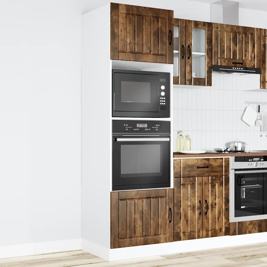 Armadi Forno 2 pz Lucca Rovere Fumo in Legno Multistrato 3315046