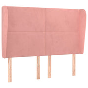 Testiera | Testata ad Orecchio Rosa 147x23x118/128 cm in Velluto