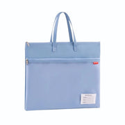 Documentante A4 con chiusura a righello, 35 x 28 cm, tas da spalla, rete nylon impermeabile con chiusura a righello doppia e manico, etichette piccole, zaino per materiali di ufficio per studenti, blu