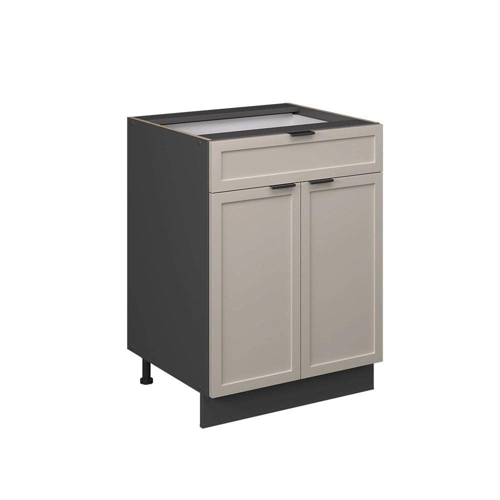 Vicco Mobiletto base per cucina GrigioBeige 60 cm con cassetto, senza piano di lavoro