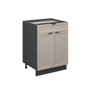 Vicco Mobiletto base per cucina GrigioBeige 60 cm con cassetto, senza piano di lavoro
