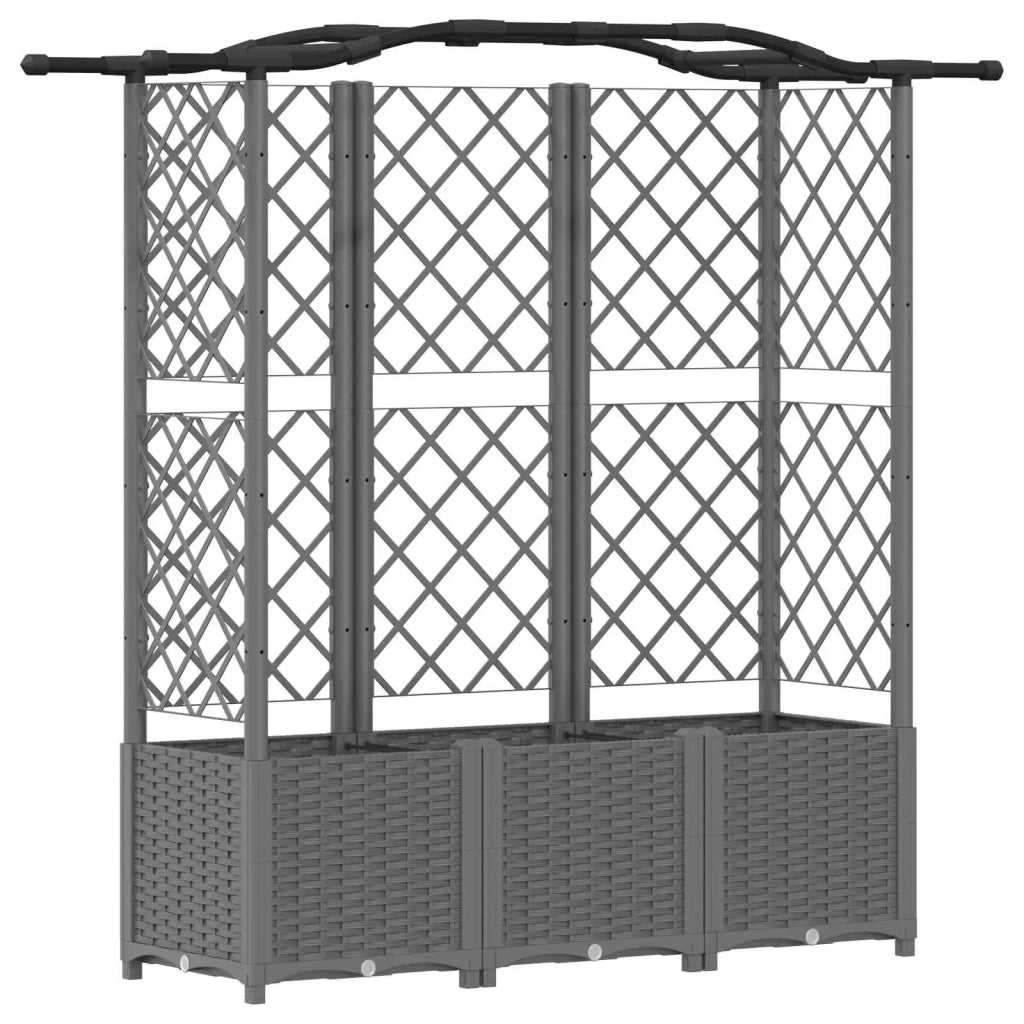 Letto Rialzato con Griglia e Tetto Grigio Chiaro PP 42032585