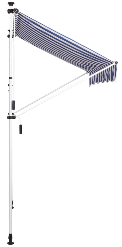 Tenda da sole Westerly con morsetto 350x120 cm,Bianco/blu
