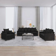 Set di Divani 3 pz con Cuscini Nero in Velluto 3201685