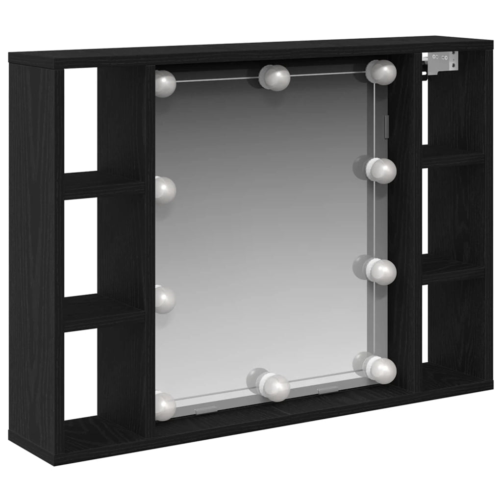 Mobiletto per specchio con specchio Rovere Nero 76 x 15 x 55 cm CFW3459699