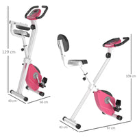 Cyclette Magnetica Pieghevole 43x97x109 cm con Display LCD Rosa