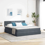 Letto con Contenitore con materasso Grigio scuro 90 x 200 cm