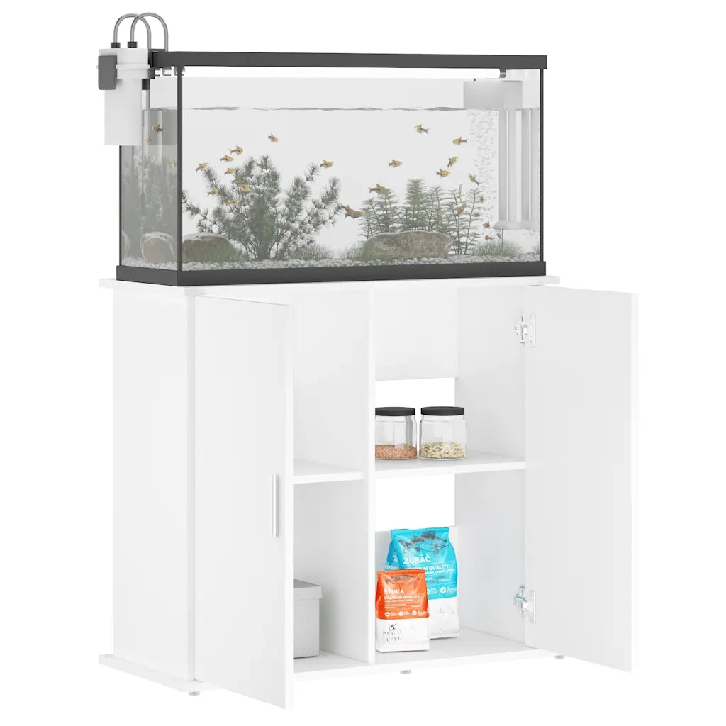 Supporto per Acquario Bianco 81x36x73 cm in Legno Multistrato CFW2447298