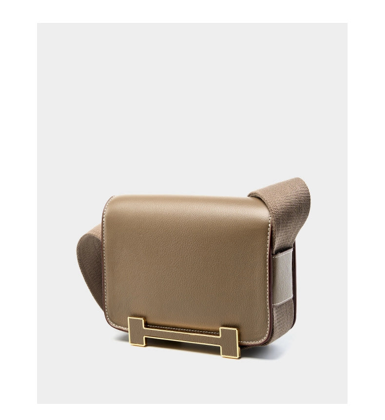 Borsa da donna in vera pelle, borsa a tracolla, piccola, quadrata, grigia