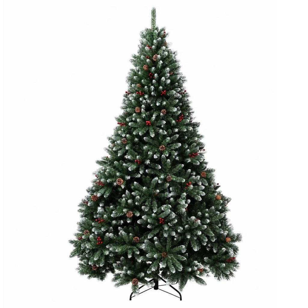 Albero di Natale artificiale verde con palline 210 cm 300 LED 3466886