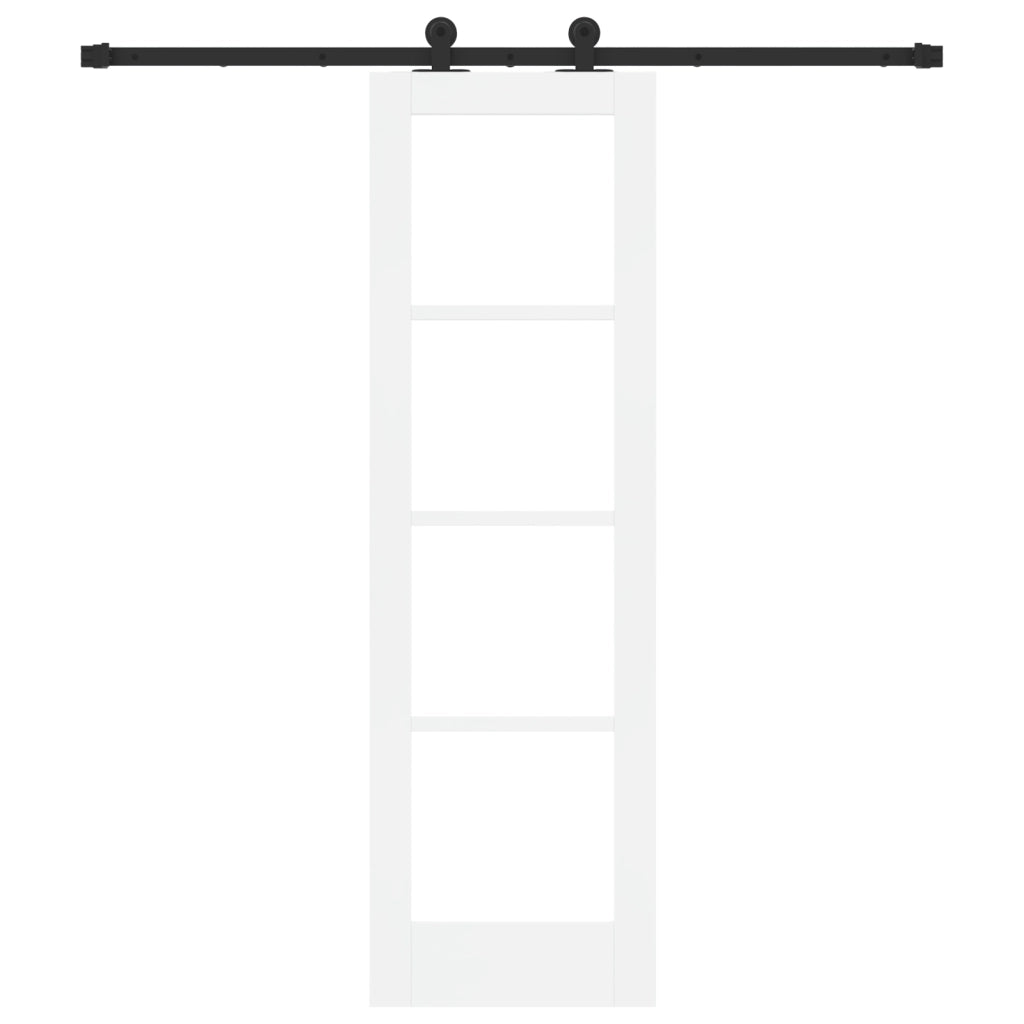 porta scorrevole  con set hardware 'ORKDAL'legno massello bianco e vetro