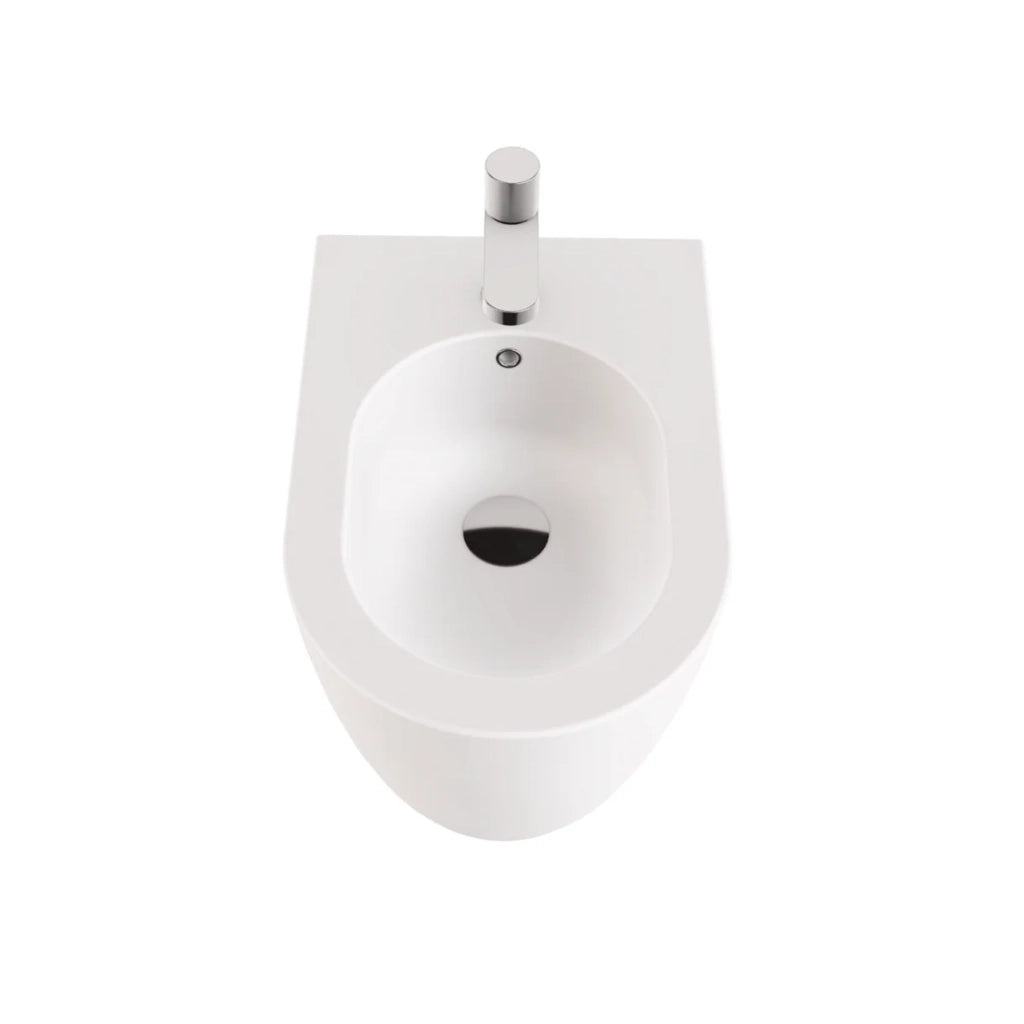 Coppia Di Sanitari Azzurra Ceramica Da Terra Filo Muro Senza Brida Bianco Opaco "Comoda"