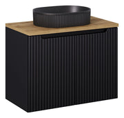 Set mobili bagno 80 cm con piano e lavabo da appoggio Beyond Nova Black 80 x 1401 x 40 cm