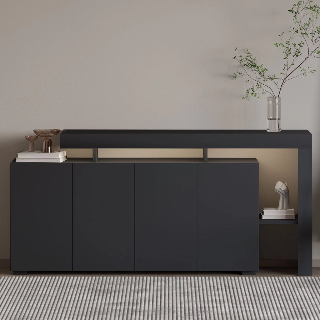 Credenza in legno "Beliz" - 170 x 35 x 80 cm - Antracite