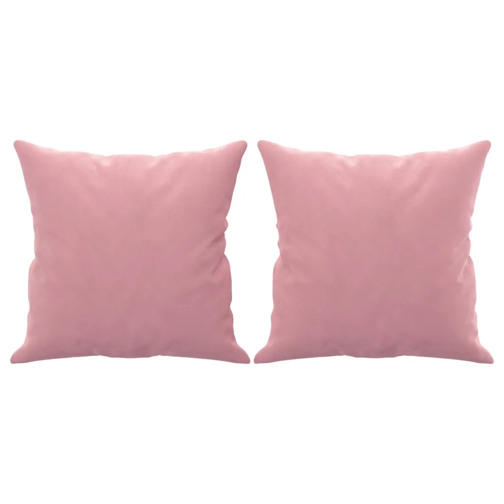 Divano a 3 Posti con Cuscini Rosa 180 cm in Velluto