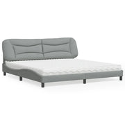 Letto con Materasso Hvar Grigio Chiaro 200x200 cm in Tessuto 3208555