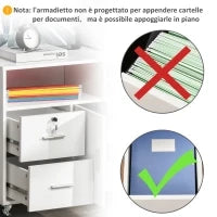 Mobile Porta Stampante con Cassetti, Mobiletto Multiuso per Ufficio e Casa, Bianco, 100x35x65cm