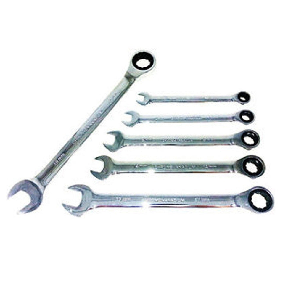 Trade Shop - Chiavi Combinate A Cricchetto Set 6 Pz Serie Di Chiavi Combinate Con Cricchetto -