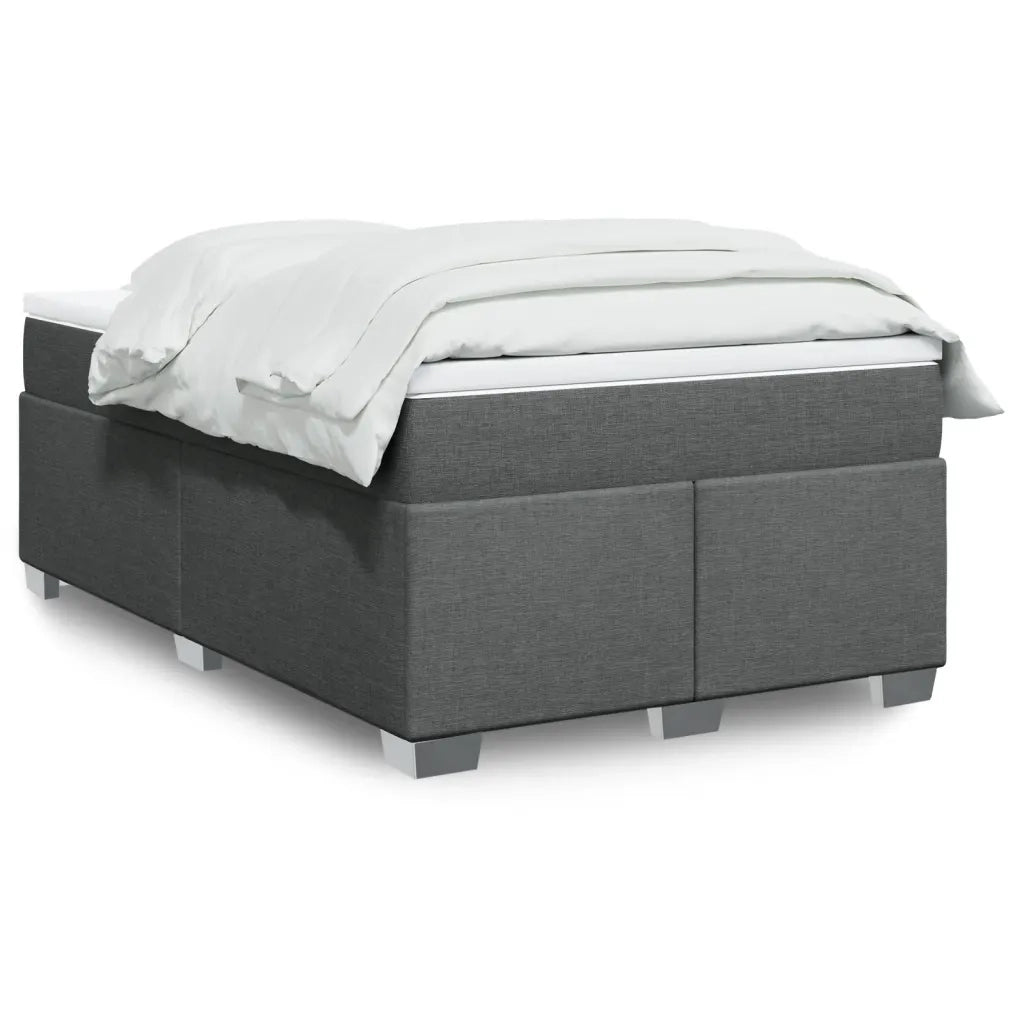 Giroletto a Molle con Materasso Grigio Scuro 120x200 cm Tessuto