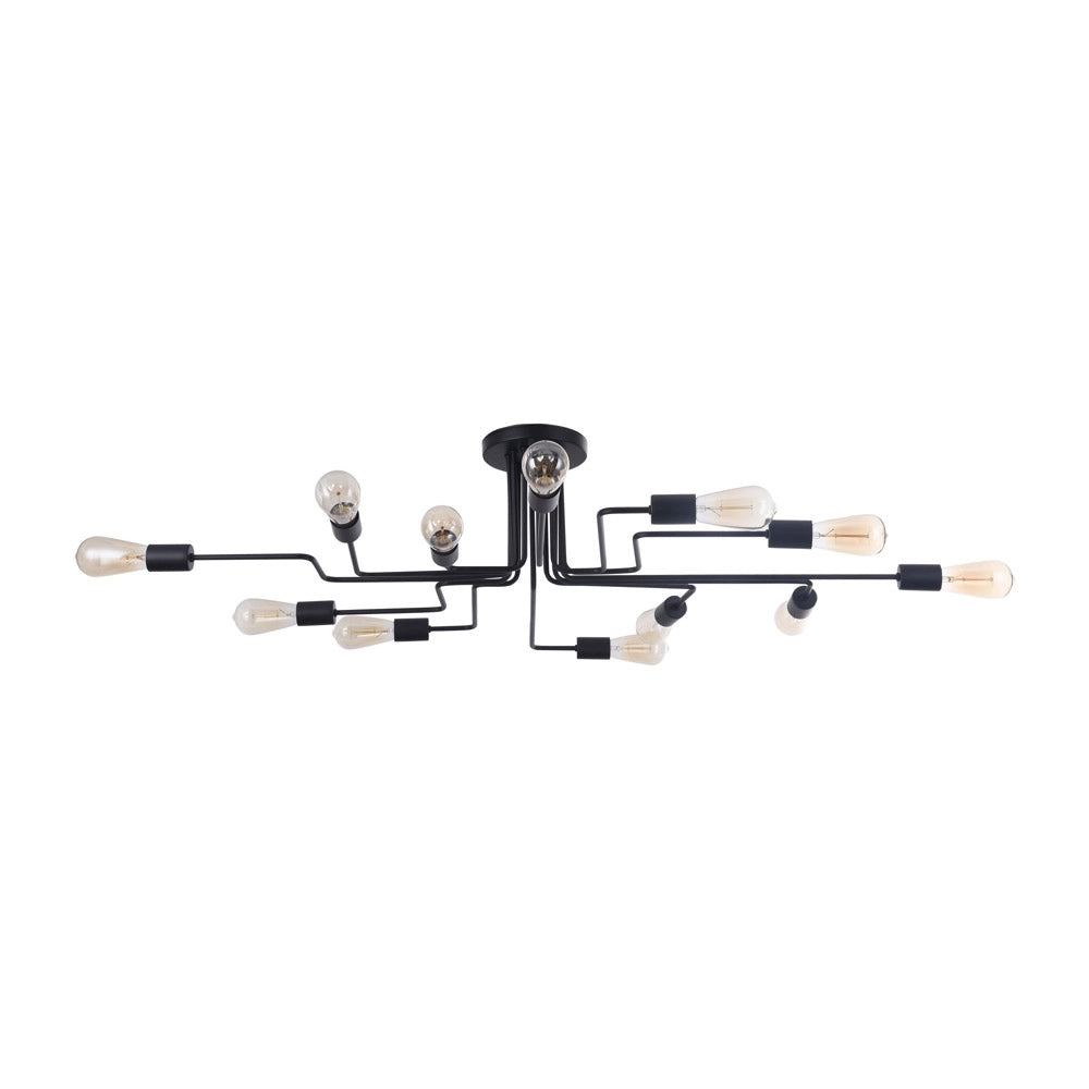 Plafoniera Moderna Gilbert Metallo Nero 12 Luci