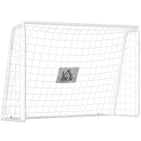 Porta da Calcio da Esterno in Metallo con Bersaglio e Pali in Tessuto Oxford, 186x62x123 cm, Bianca