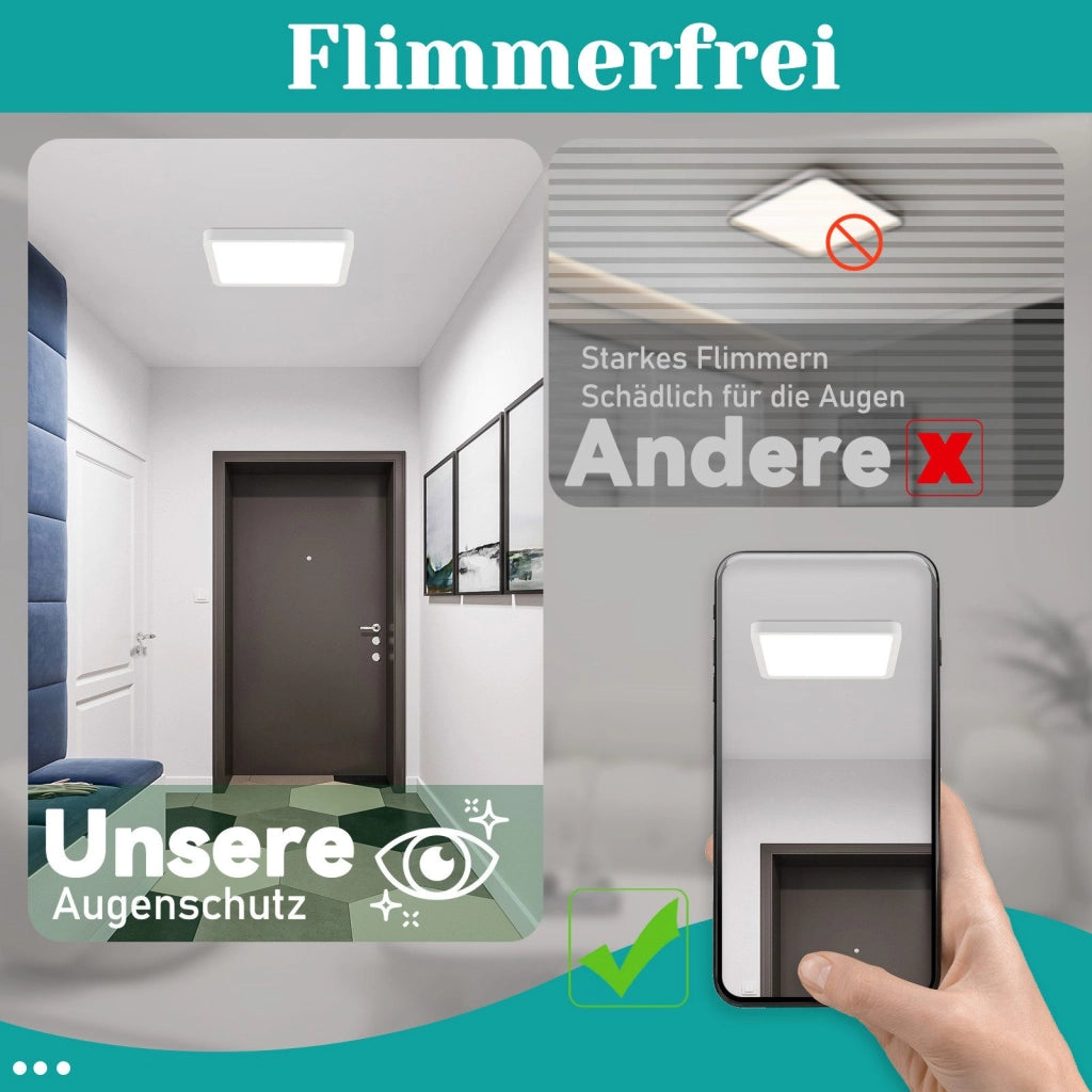 ZMH Lampada da soffitto plafoniera LED quadrata bianca 23 cm 6500K per soggiorno cucina corridoio