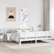 Giroletto con Testiera senza Materasso Bianco 200x200 cm