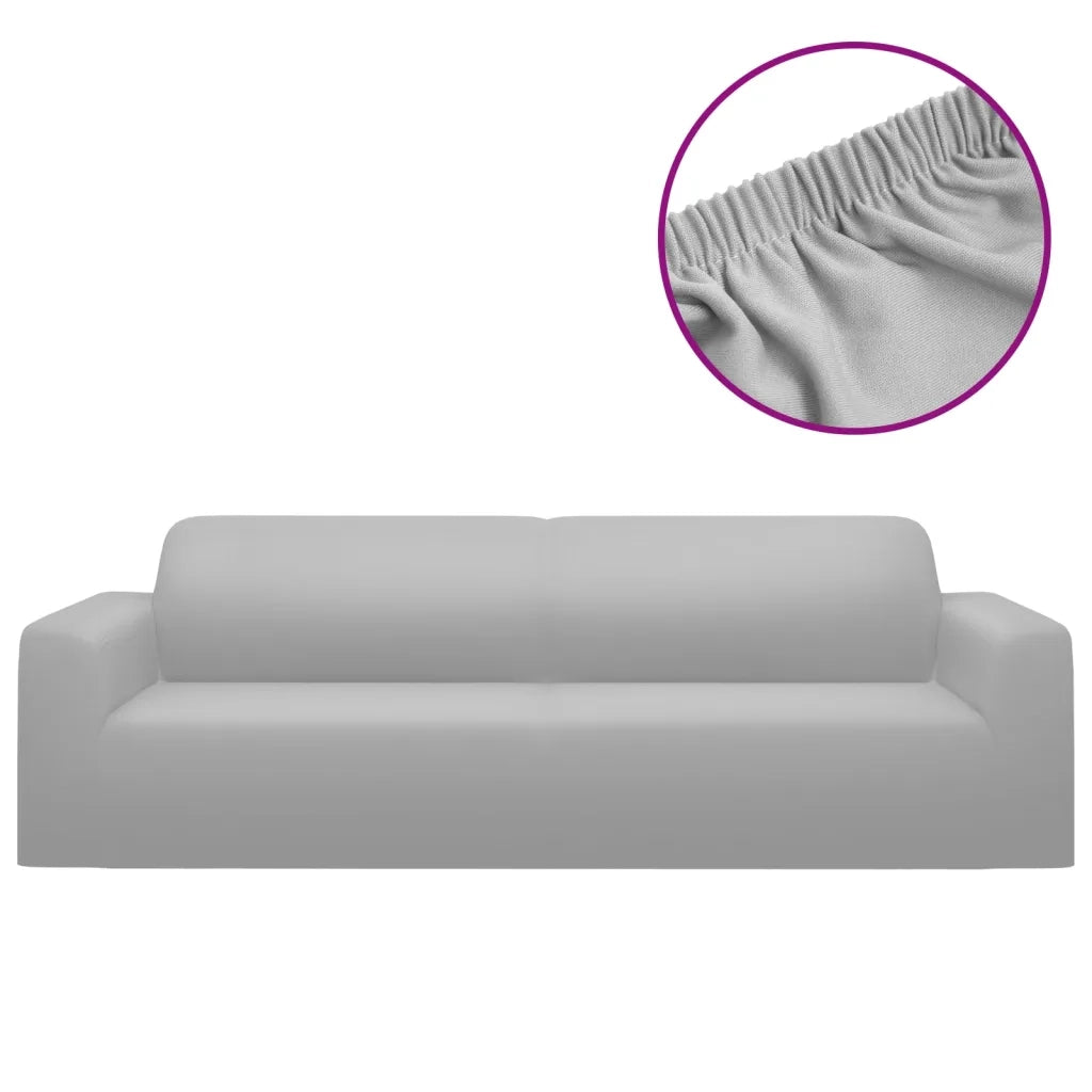 Fodera Elasticizzata Divano 3 Posti-Copridivano Elasticizzato in Jersey Poliestere Grigio