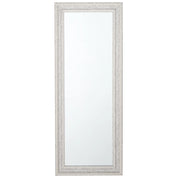 Specchio da Parete Beige con Argento 50 x 130 cm Verticale Soggiorno Camera da Letto Comò Finitura Gesso