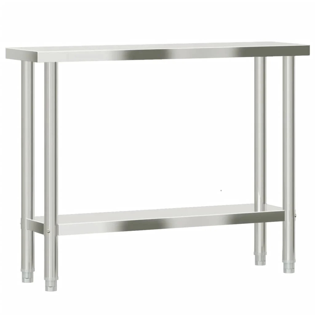 Tavolo da lavoro professionale da cucina 110 x 30 x 85 cm in acciaio inox 02_0045402