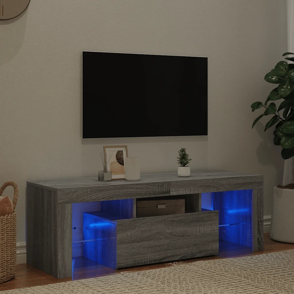 Mobile Porta TV con Luci LED Grigio Sonoma 120x35x40 cmcm 815667