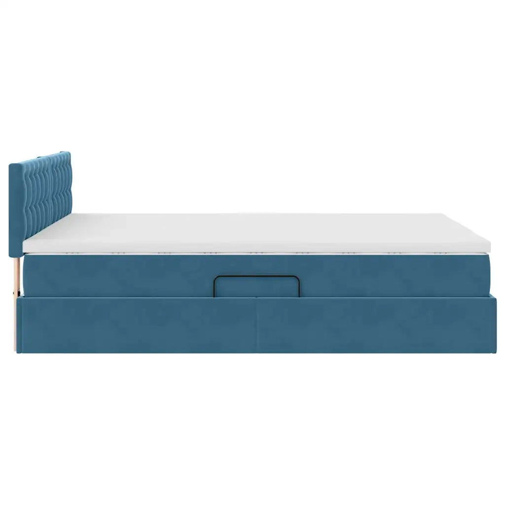 Letto con Contenitore Blu Scuro 140 x 200 cm Velluto 3370885