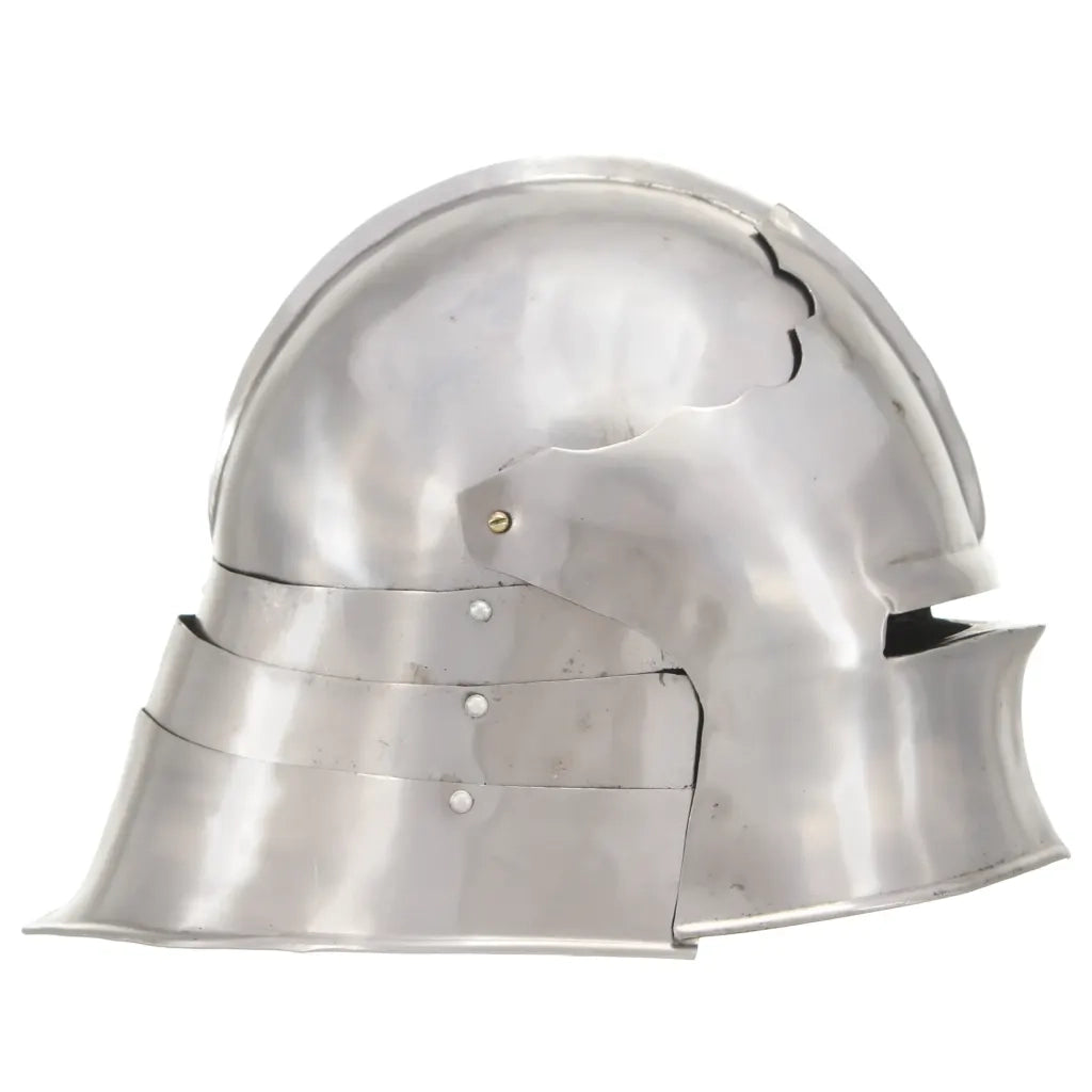 Elmo da Cavaliere Medievale Antico LARP in Acciaio Argento 286214