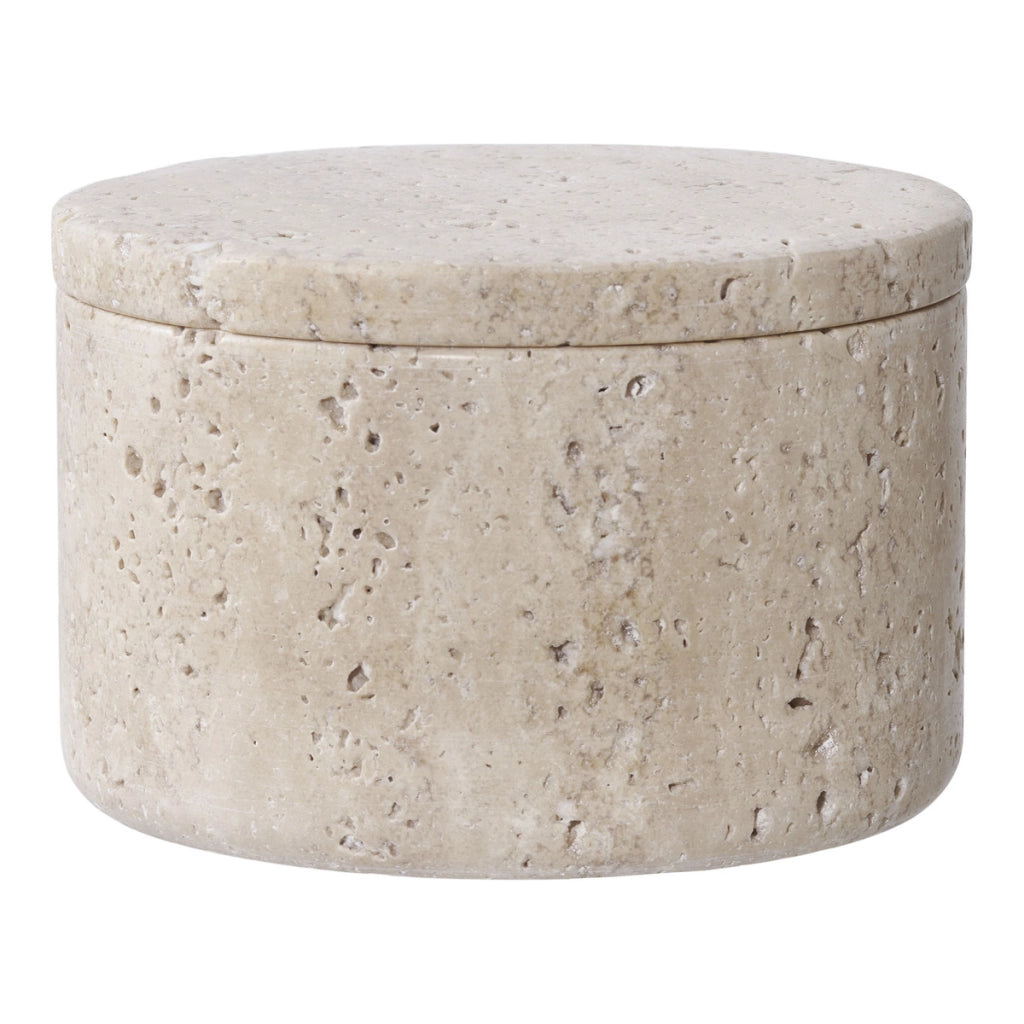 Vaso Decorativo Storage, Marrone, Travertino, 10x10x6,5 cm