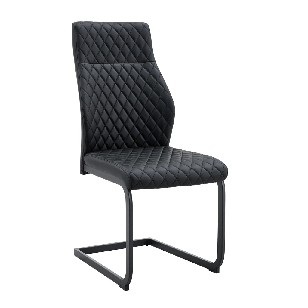 Sedie da Pranzo con Schienale Alto ¨C Xylo ¨C Nero, Struttura in Metallo, Set 2 Pezzi