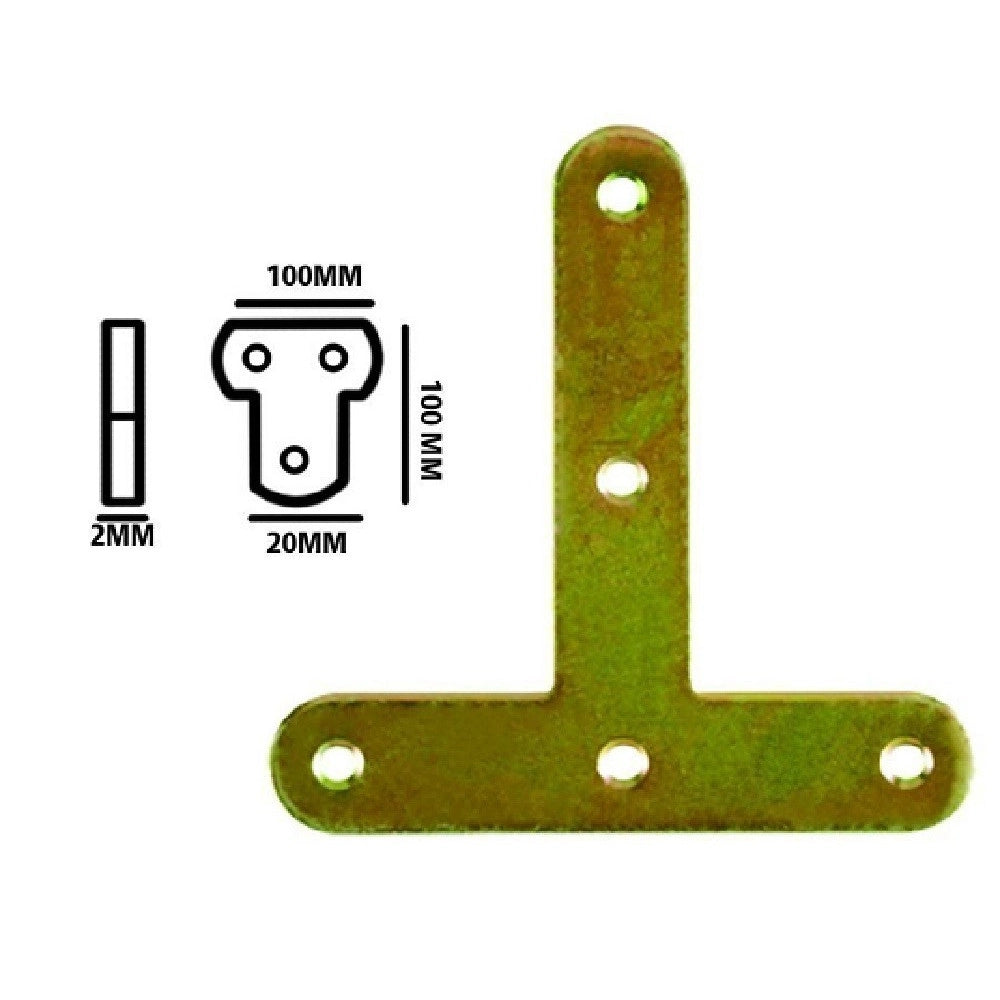Trade Shop - Set 4pz Lastrina Lastrine Ad Angolo Forma T 100x20x2mm Con Viti Per Mobili 91225 -