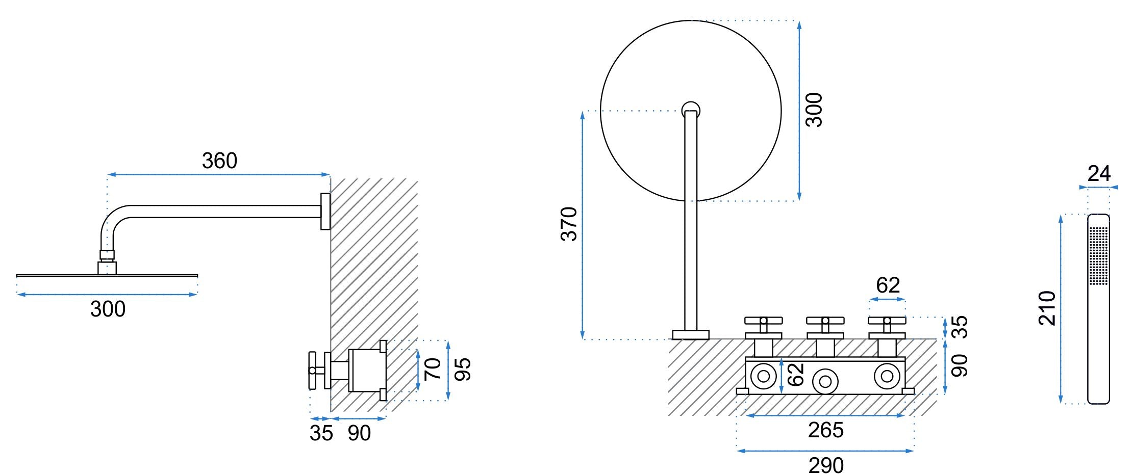Set Doccia Rea Exit Black