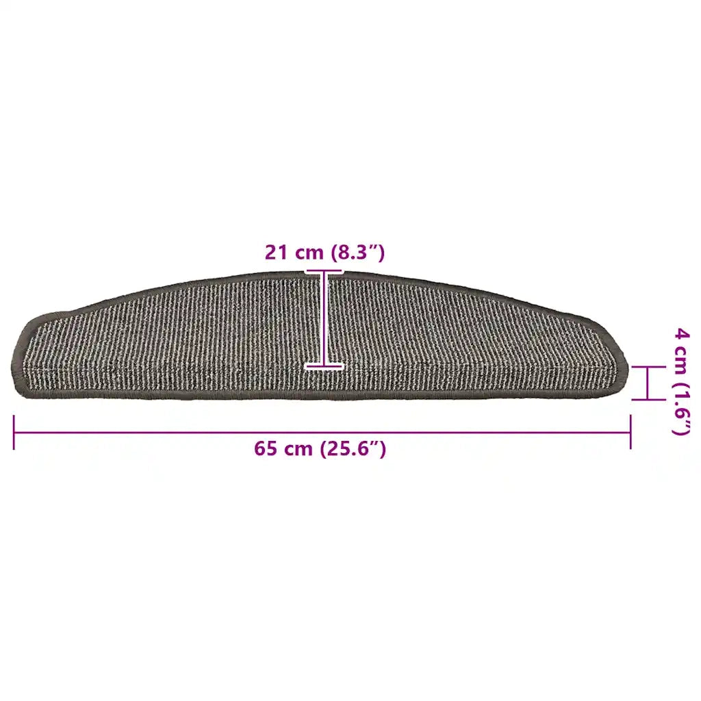 Tappetini per scale 15 pz 65x21x4 cm Grigio Semicircolari Grandi 149854