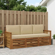 Set divani con cuscino 3 pcs Legno di Acacia Massello