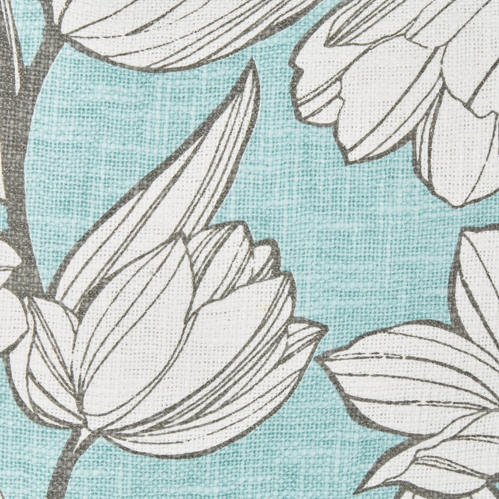 Set di 2 cuscini in cotone bianco e blu con motivo floreale e frange 45 x 45 cm con imbottitura stile boho