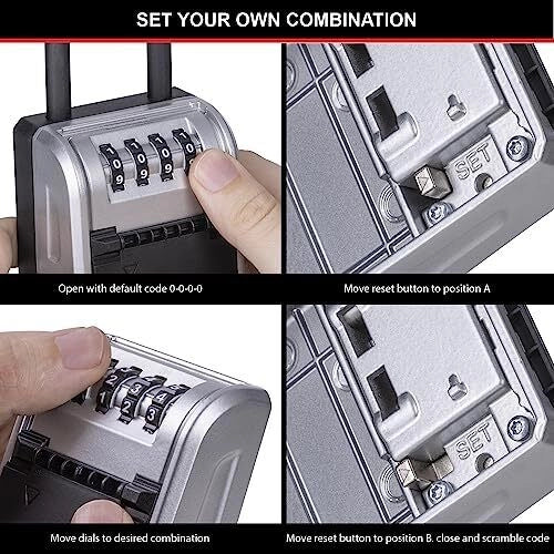Master Lock 5480EURD Cassetta Portachiavi con Ansia Rimovibile Capacita' Aumentata 2 5x Combinazione a 4 Cifre Colore Grigio